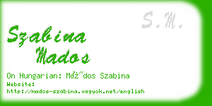 szabina mados business card